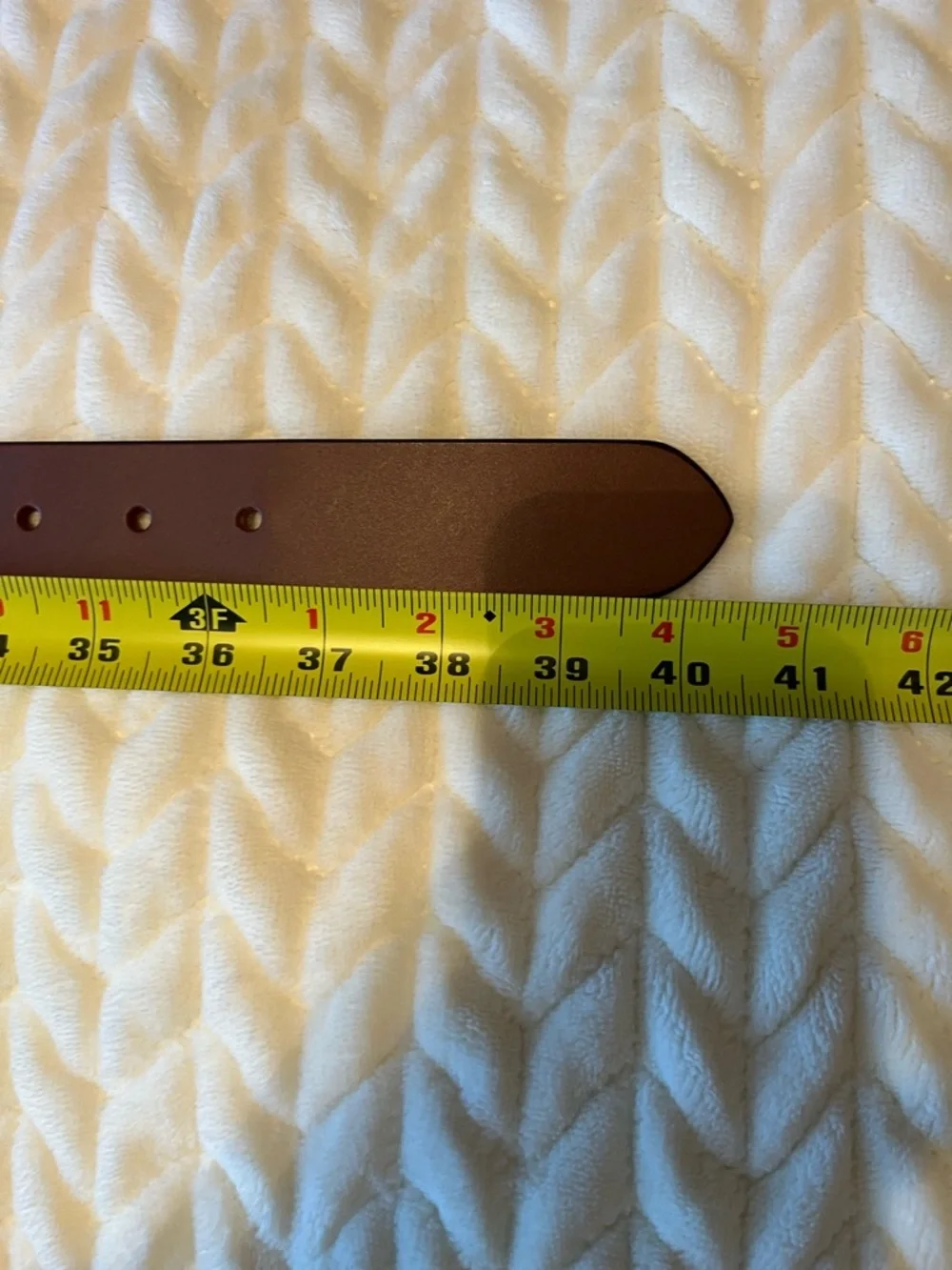 Devil Dog Dungarees Brown Genuine Leather Belt Embroidered Detail - Men's 34”